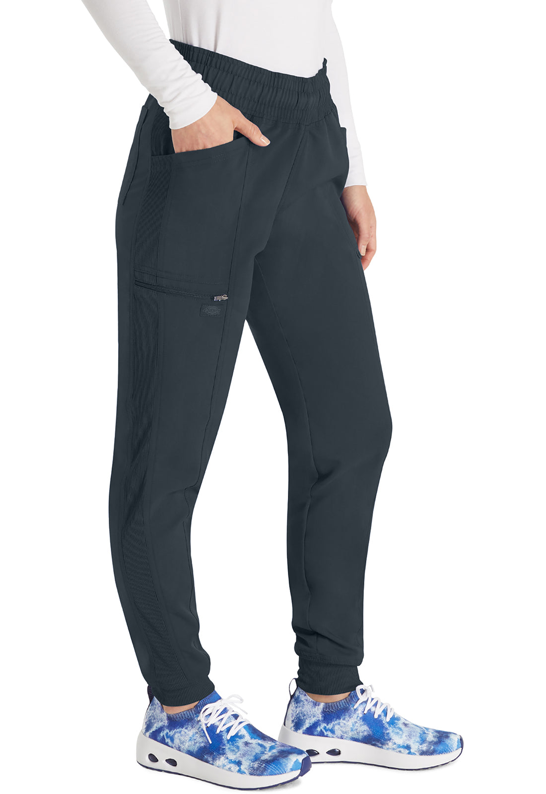 Joggingbroek met trekkoord met taps toelopende pijpen en ribgebreide manchetten
