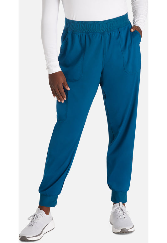 Halfhoge joggingbroek met taps toelopende pijpen en gebreide tailleband WWE115