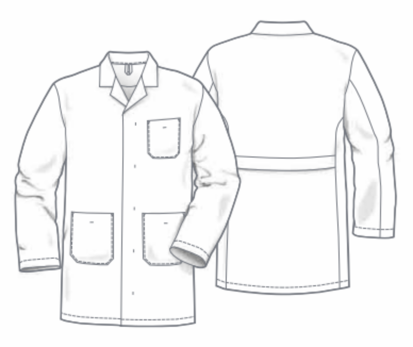 Heren jas Paul wit in 7/8 lengte - Zorgkleding.nl
