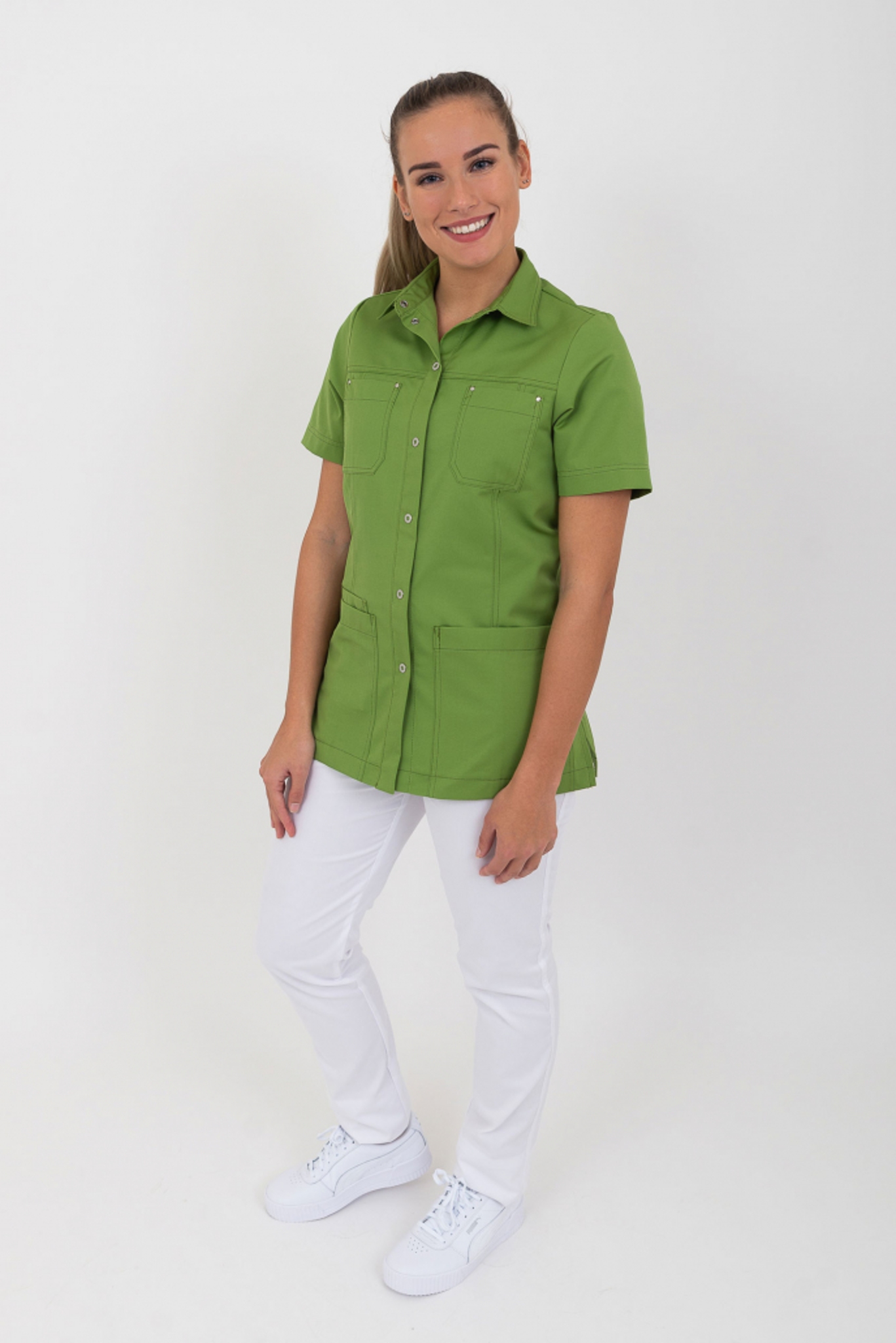 CLAIRE JACK dames tuniek met staande kraag en 5 zakken