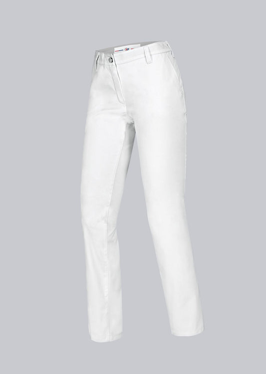 BP® katoenen chinobroek voor dames wit met modern fit en 100% katoen