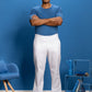 BP® Pantalon voor haar & hem unisex nachtblauw met stretch en elastische taille met tunnelkoord