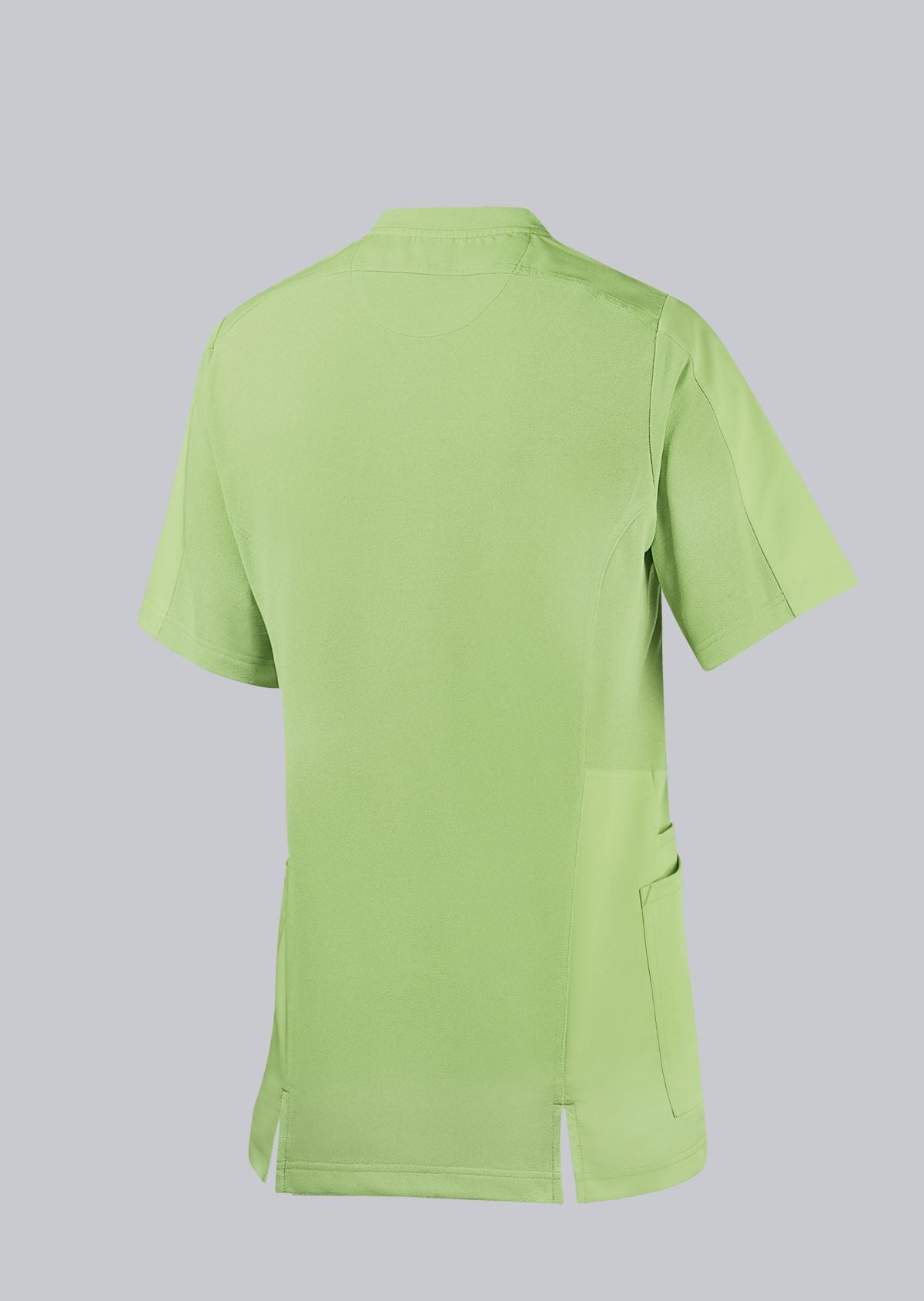 BP unisex zorgtuniek in lichtgroen met moderne details en functionele afwerking