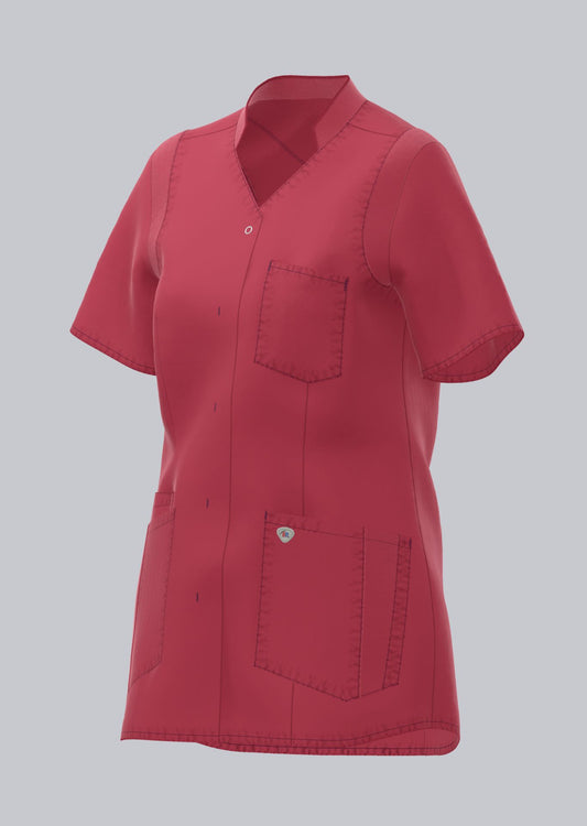 BP® Lichte tuniek voor dames – Dames Zorgtuniek Lichtgewicht Stretch met Drukknoopsluiting