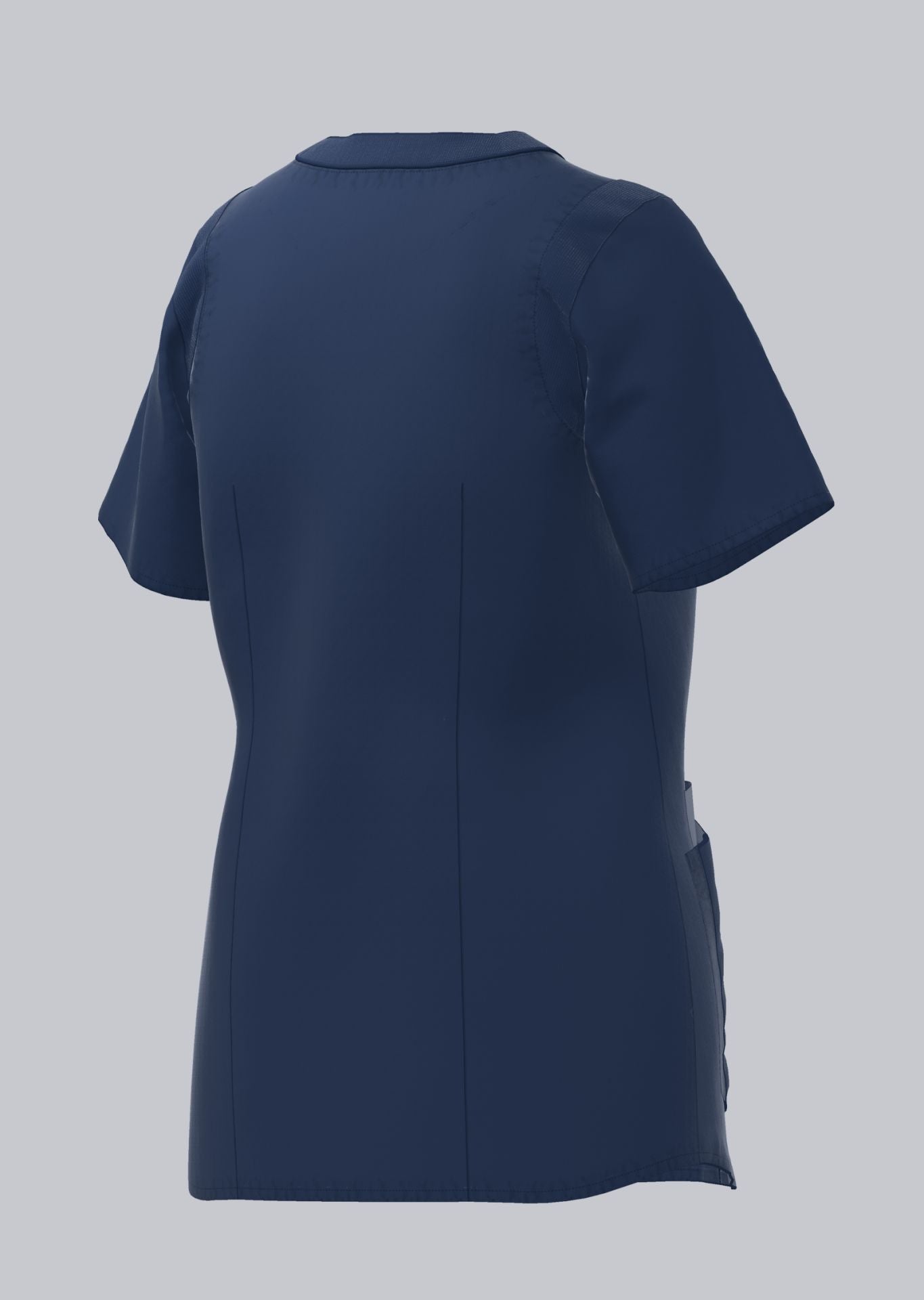 BP lichte dames zorgtuniek in nachtblauw met stretch en moderne pasvorm voor zorgprofessionals