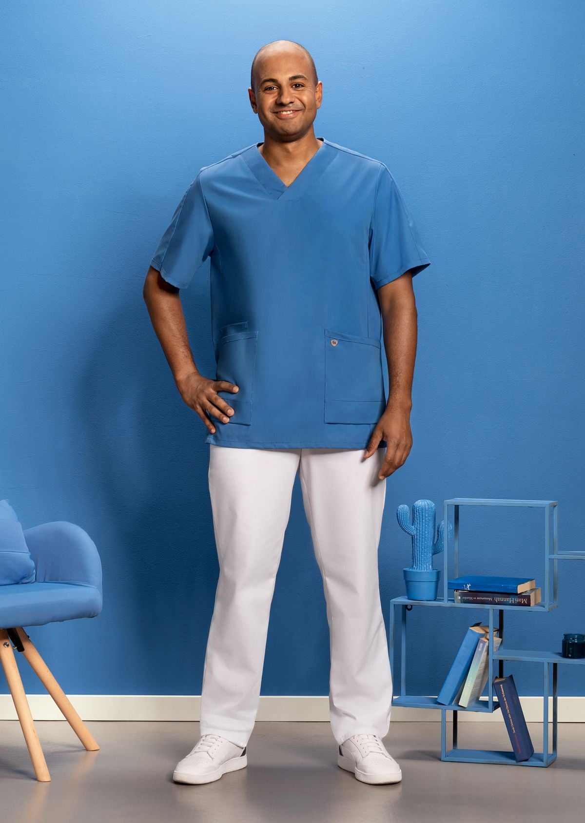 BP lichte unisex zorgtuniek met stretchstof, V-hals zonder inkijk en lichtgewicht ademend ontwerp