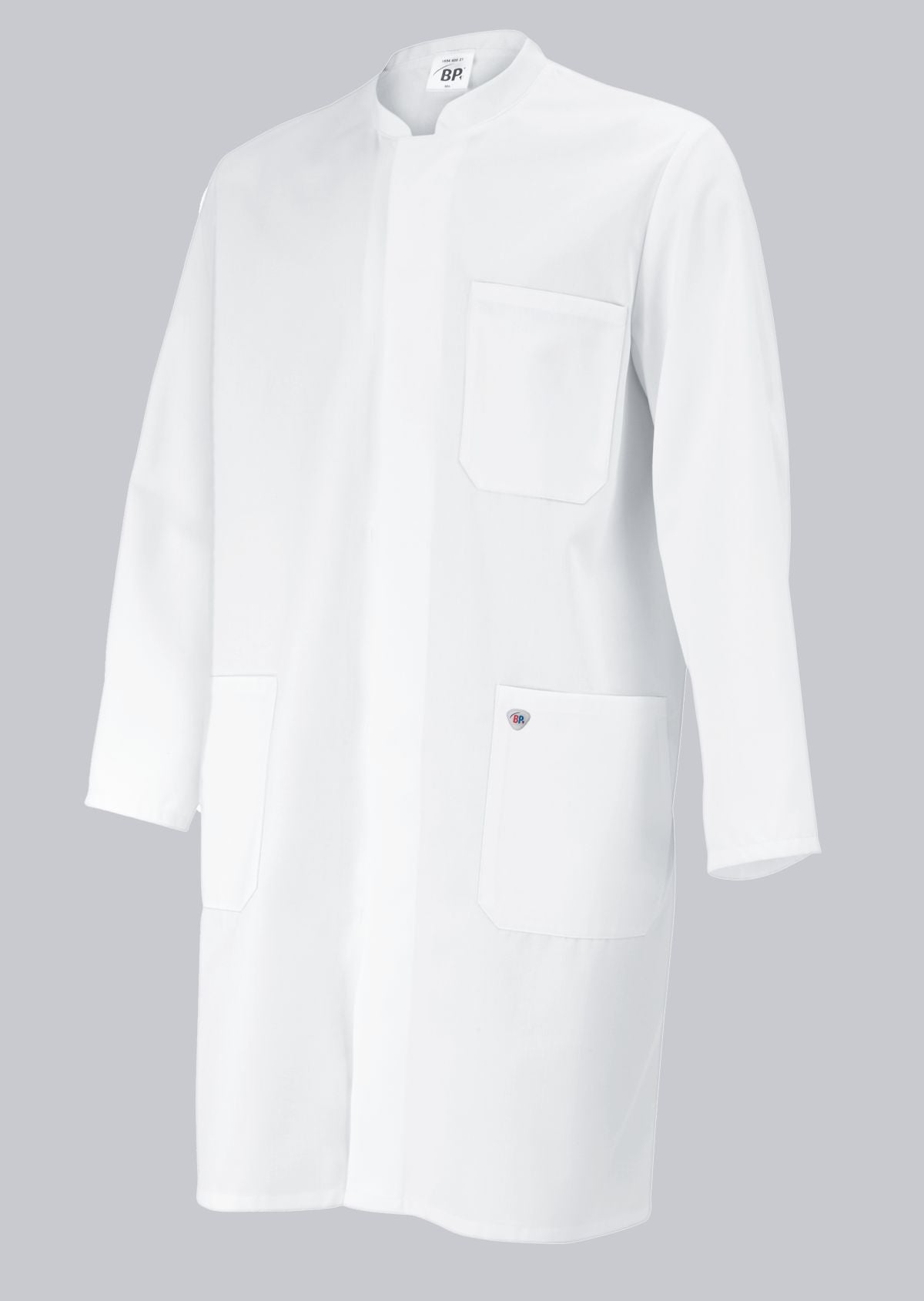 BP® Lange katoenen jas voor haar & hem – Unisex Werkjas 100% Katoen met Opstaande Kraag
