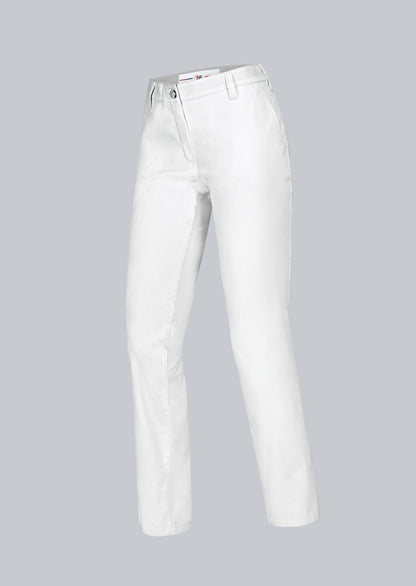 BP® stretch chinobroek voor dames wit met modern fit en stretchmateriaal