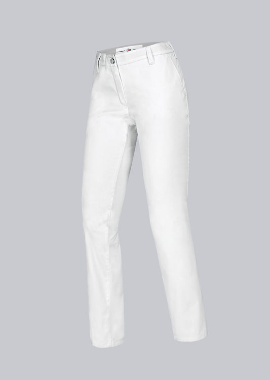 BP® stretch chinobroek voor dames wit met modern fit en stretchmateriaal