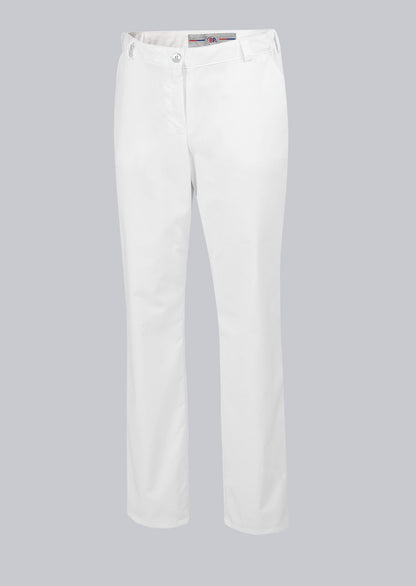 BP® stretch damespantalon wit met stretchmateriaal en elastische taille
