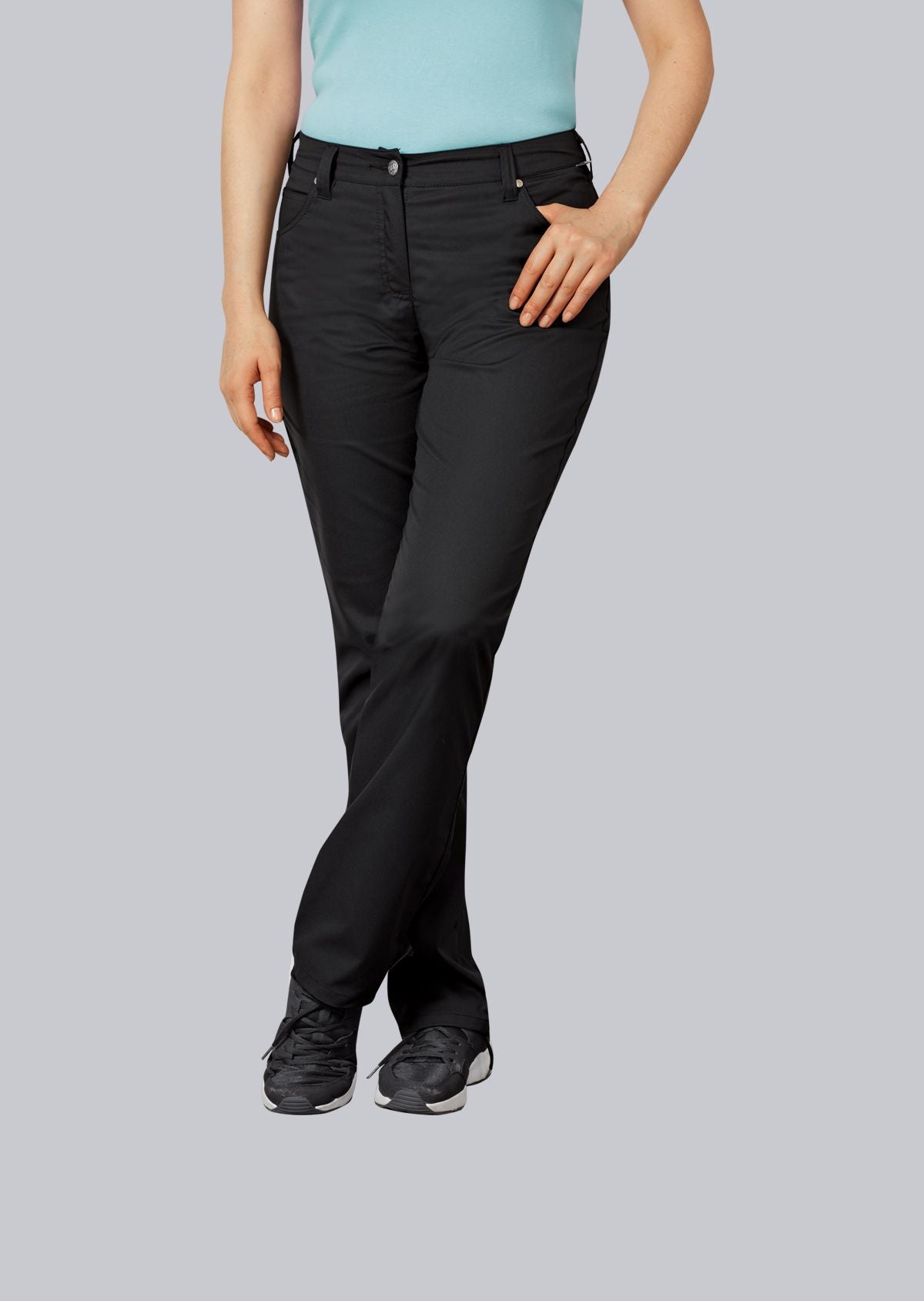 BP® Stretch-damesjeans wit met five-pocket design en klinknagels