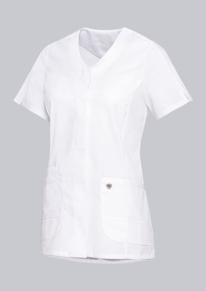 BP korte stretch damesjas met drukknoopsluiting en lichtgewicht ademende stof voor professioneel gebruik