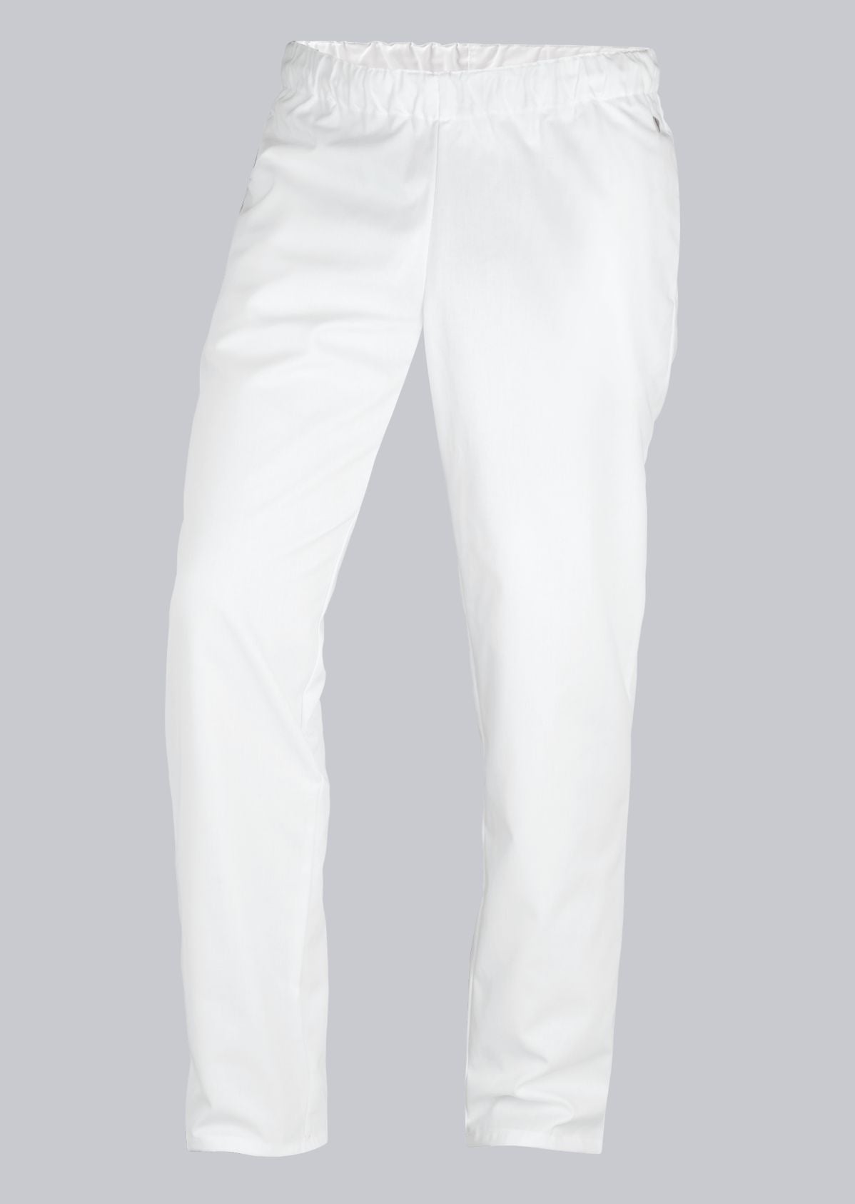 BP® Tencel™-pantalon voor haar & hem unisex wit met Lyocell vezels en elastische taille met tunnelkoord