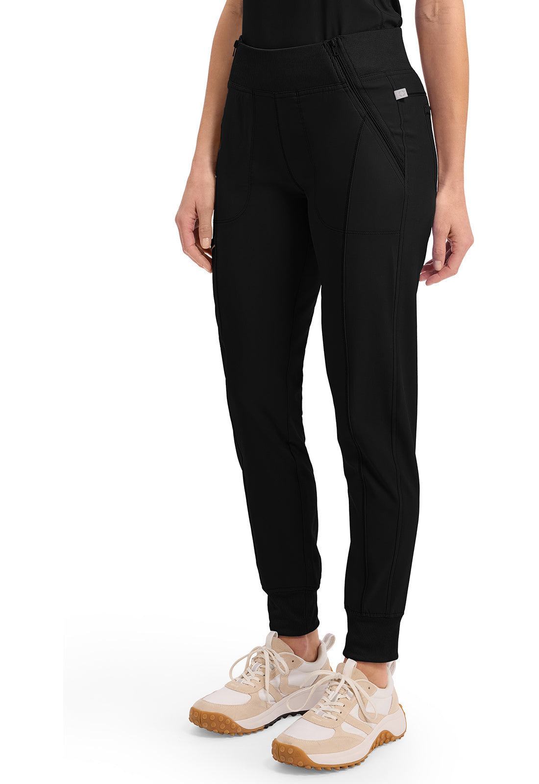 Mid Rise Tapered Leg Jogger Pant met ribgebreide tailleband en reflecterende details CKE110A