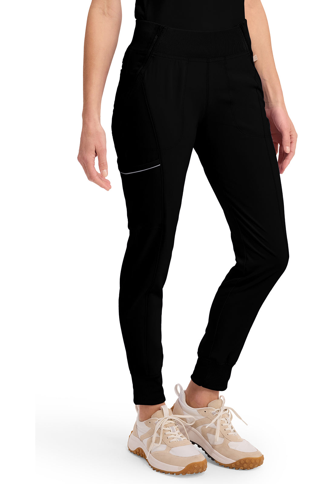 Mid Rise Tapered Leg Jogger Pant met ribgebreide tailleband en reflecterende details CKE110A