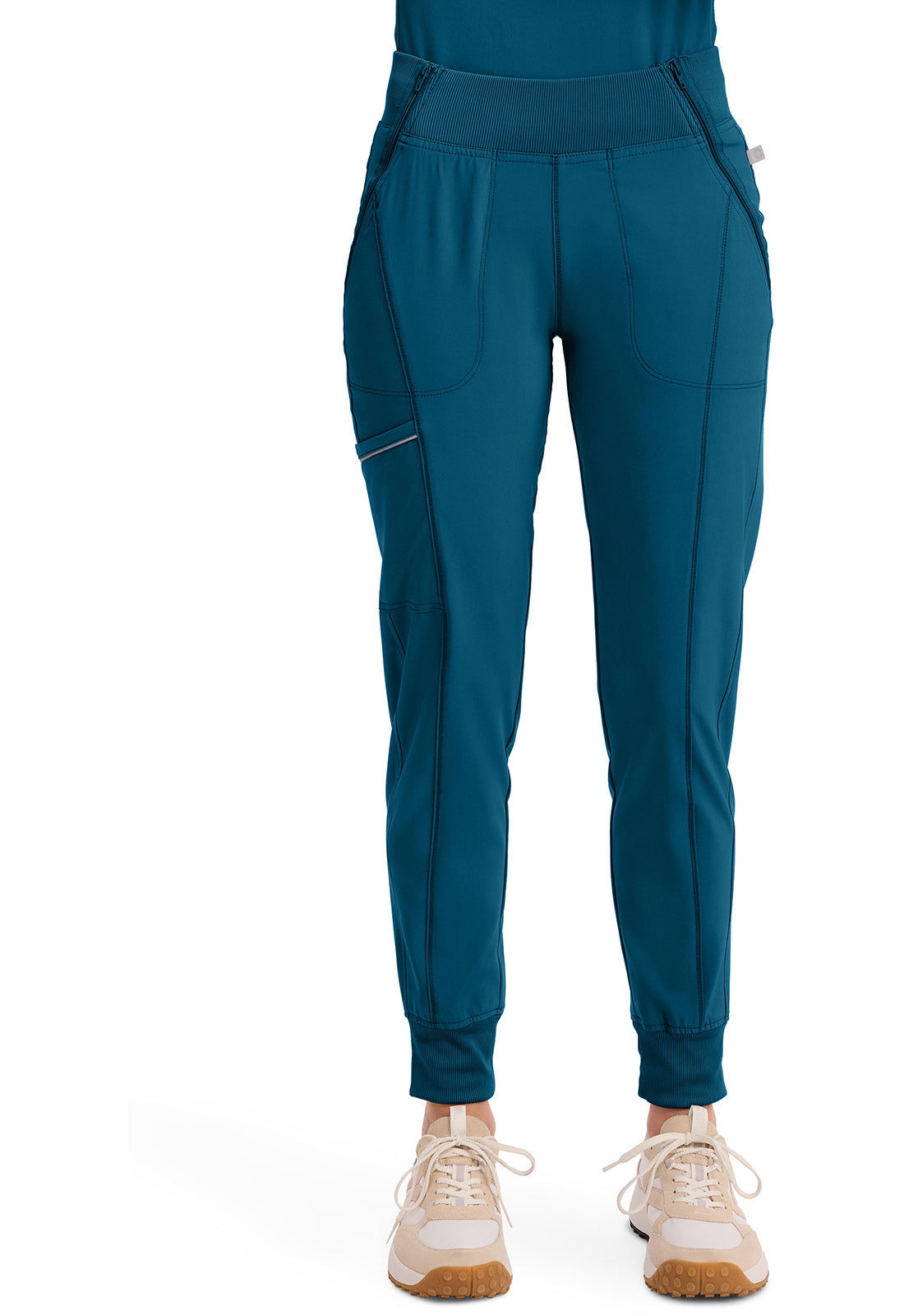 Mid Rise Tapered Leg Jogger Pant met ribgebreide tailleband en reflecterende details CKE110A