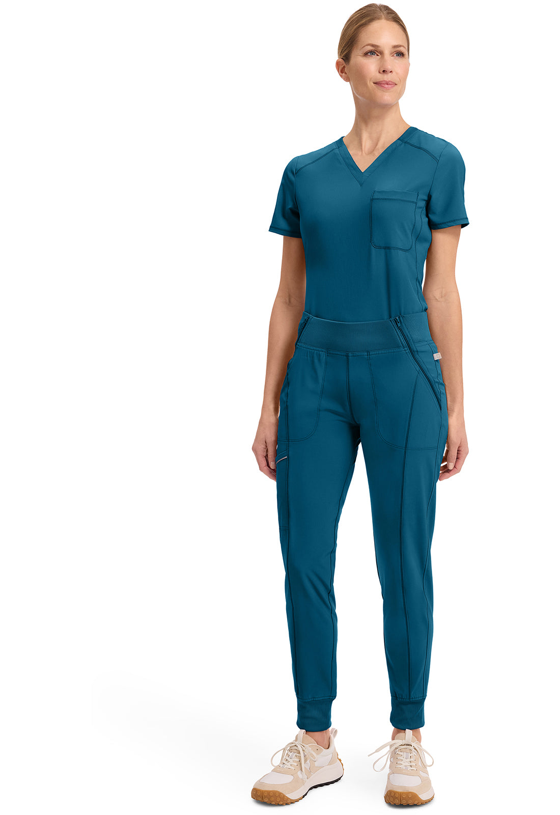Mid Rise Tapered Leg Jogger Pant met ribgebreide tailleband en reflecterende details CKE110A