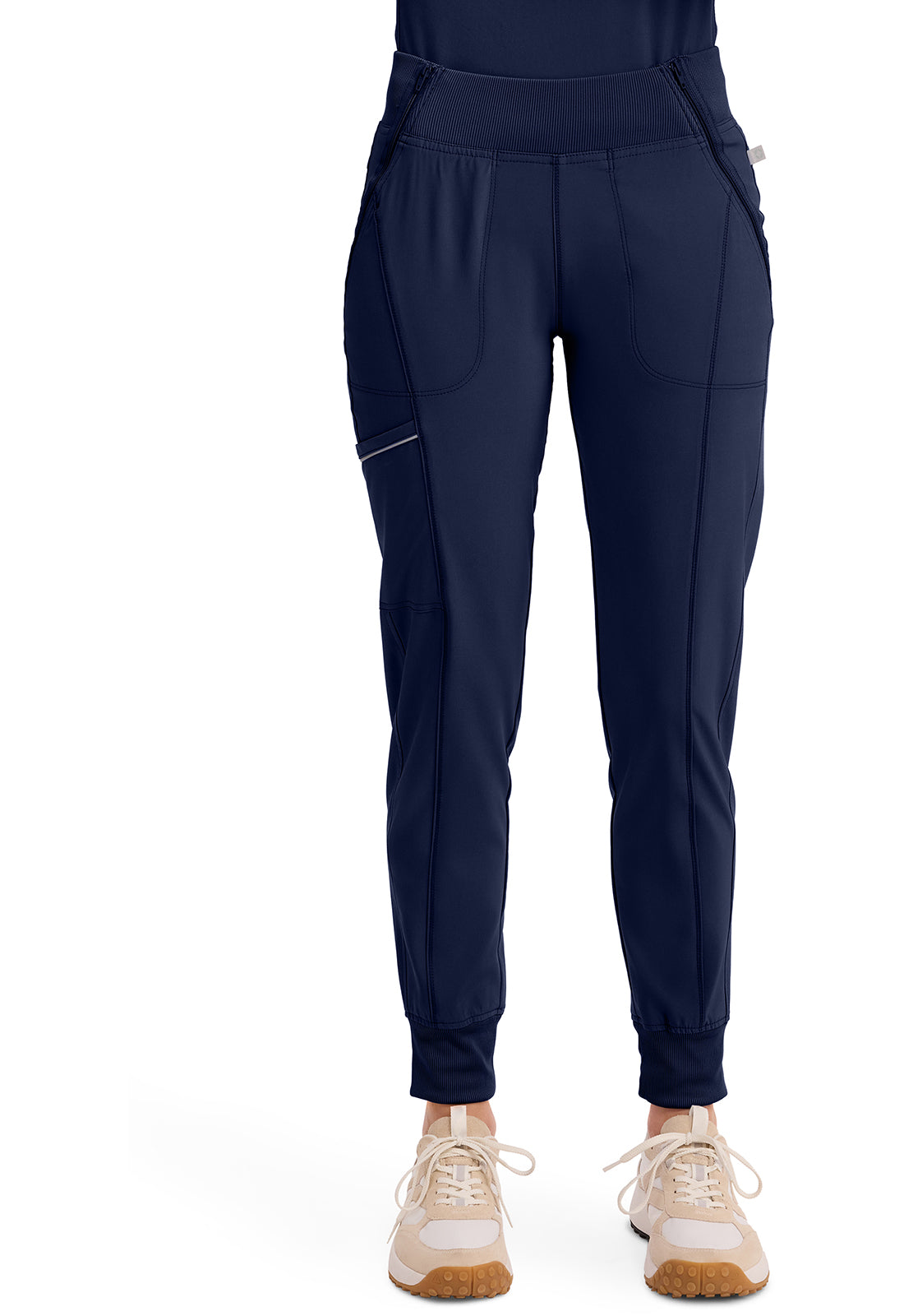 Mid Rise Tapered Leg Jogger Pant met ribgebreide tailleband en reflecterende details CKE110A