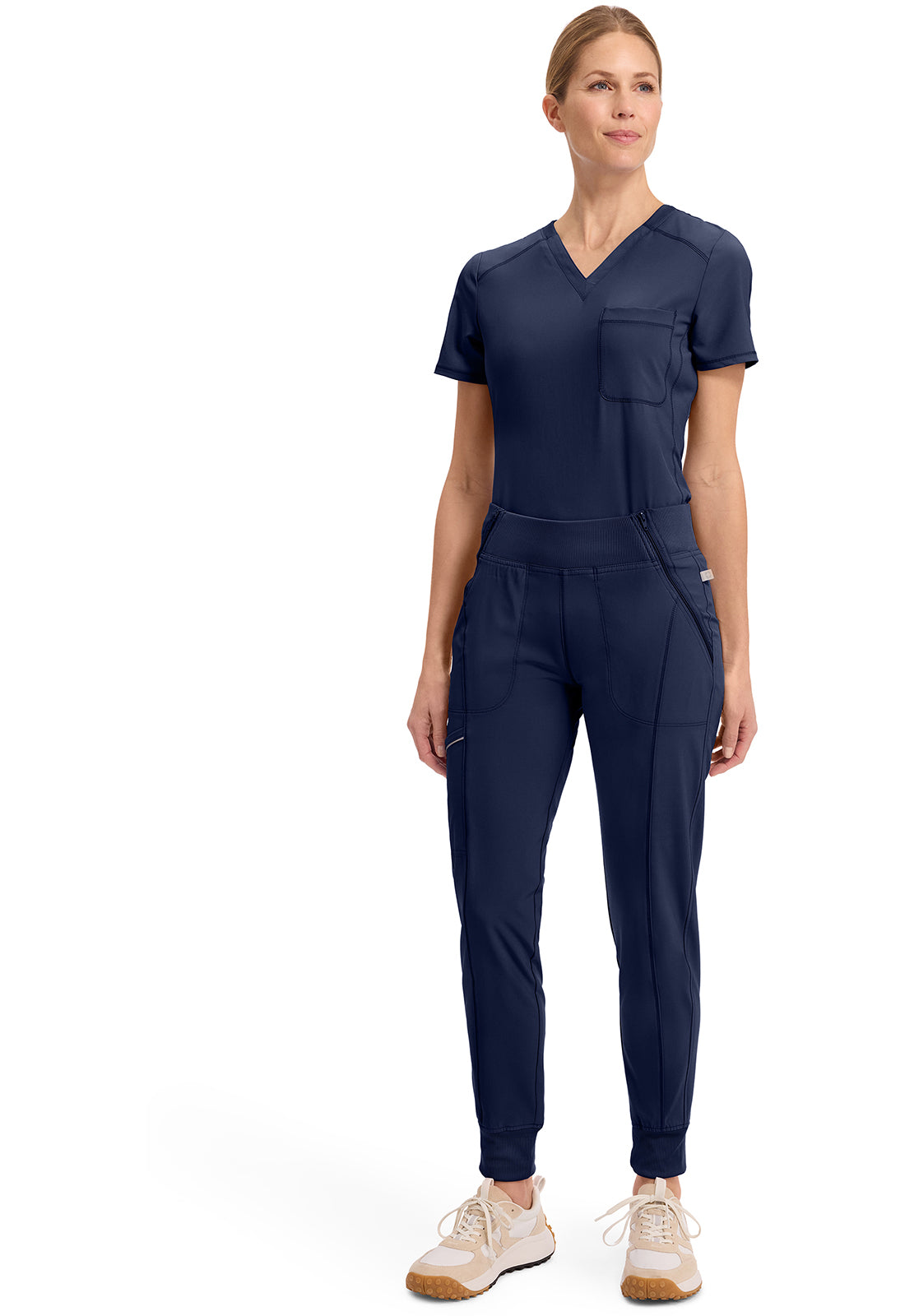 Mid Rise Tapered Leg Jogger Pant met ribgebreide tailleband en reflecterende details CKE110A