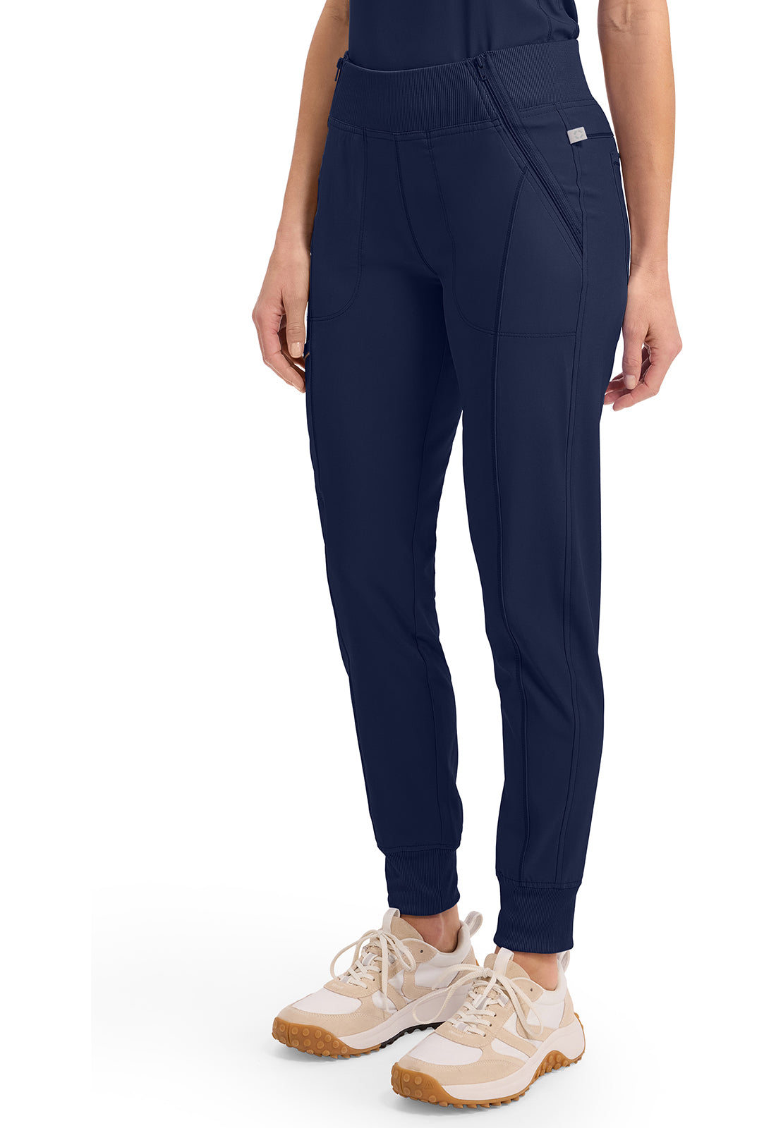 Mid Rise Tapered Leg Jogger Pant met ribgebreide tailleband en reflecterende details CKE110A