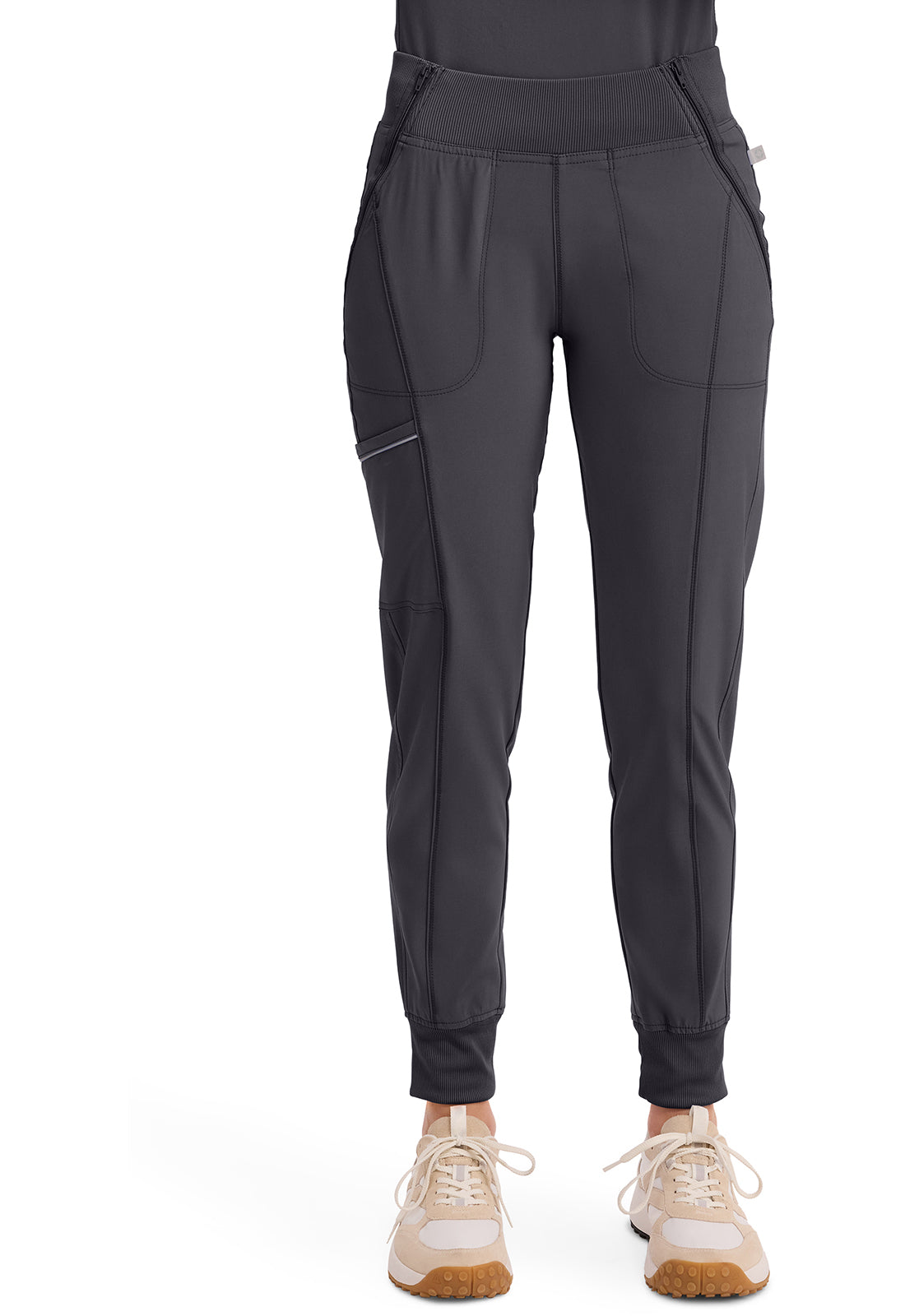 Mid Rise Tapered Leg Jogger Pant met ribgebreide tailleband en reflecterende details CKE110A