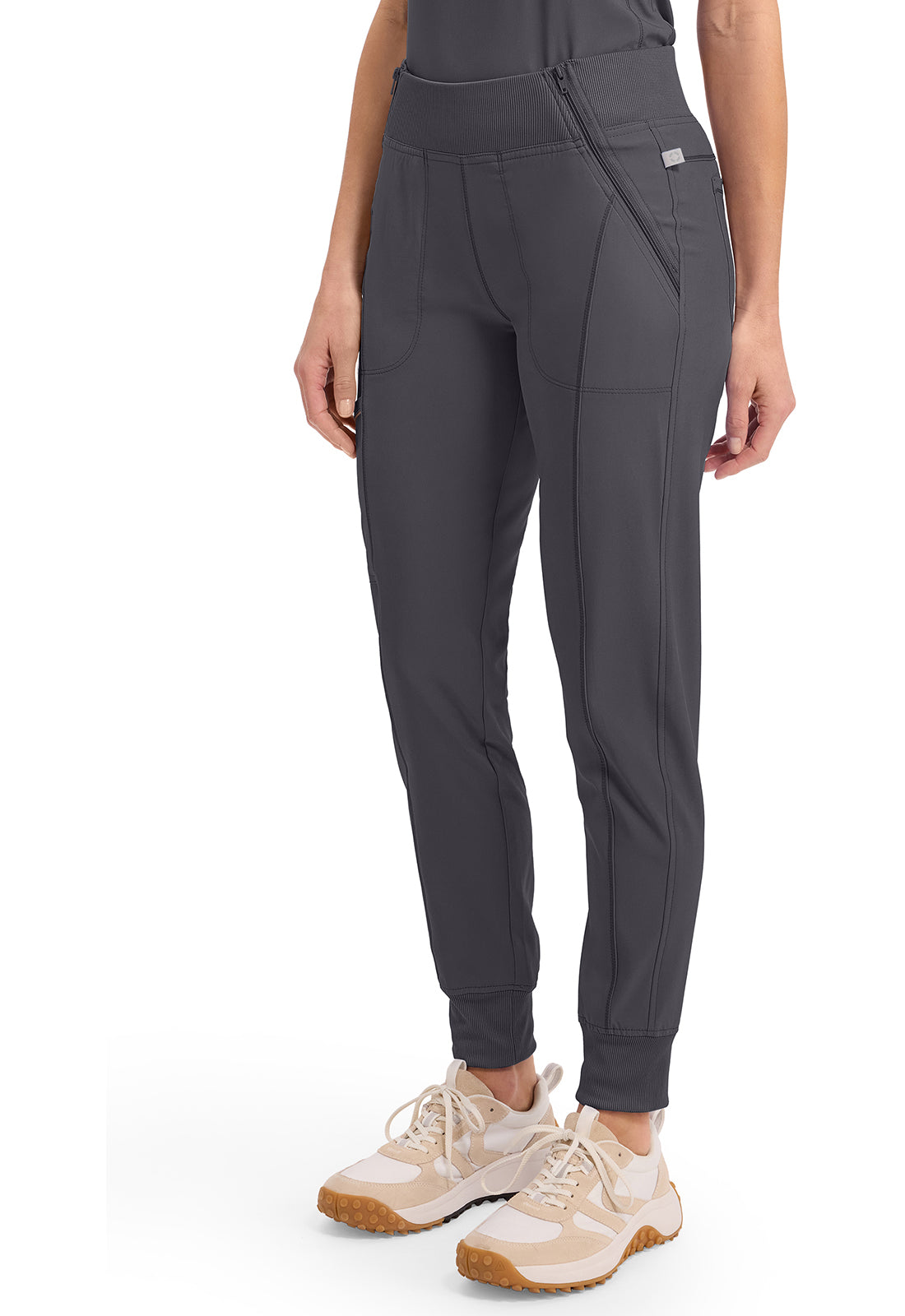 Mid Rise Tapered Leg Jogger Pant met ribgebreide tailleband en reflecterende details CKE110A