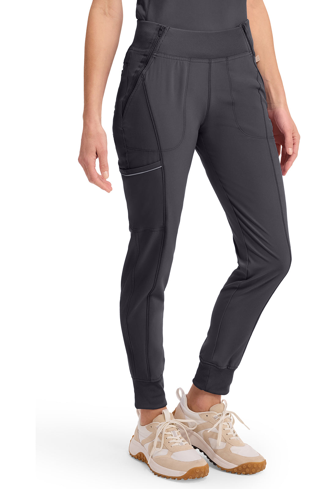 Mid Rise Tapered Leg Jogger Pant met ribgebreide tailleband en reflecterende details CKE110A