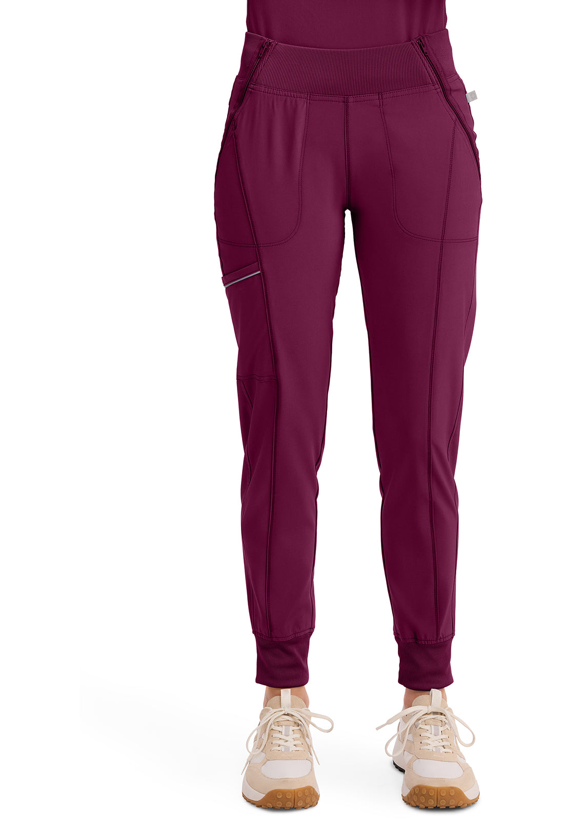 Mid Rise Tapered Leg Jogger Pant met ribgebreide tailleband en reflecterende details CKE110A