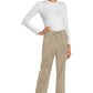 Rechte broek met middelhoge taille en elastische tailleband met trekkoord CKE272A