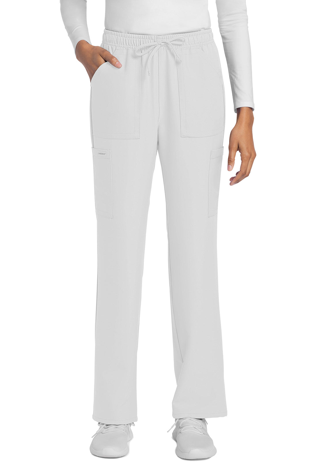 Rechte broek met middelhoge taille en elastische tailleband met trekkoord CKE272A