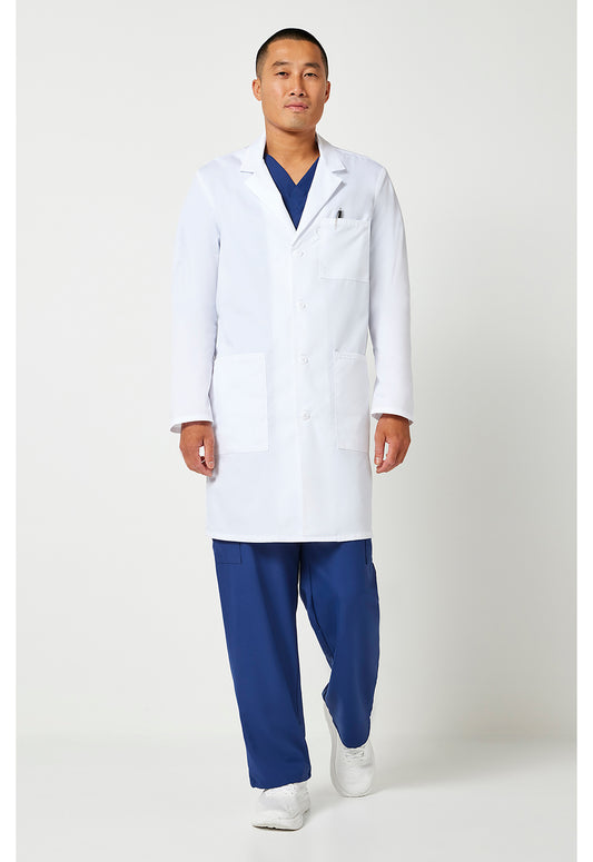 38" unisex laboratoriumjas met reverskraag en mechanische stretch CKE460