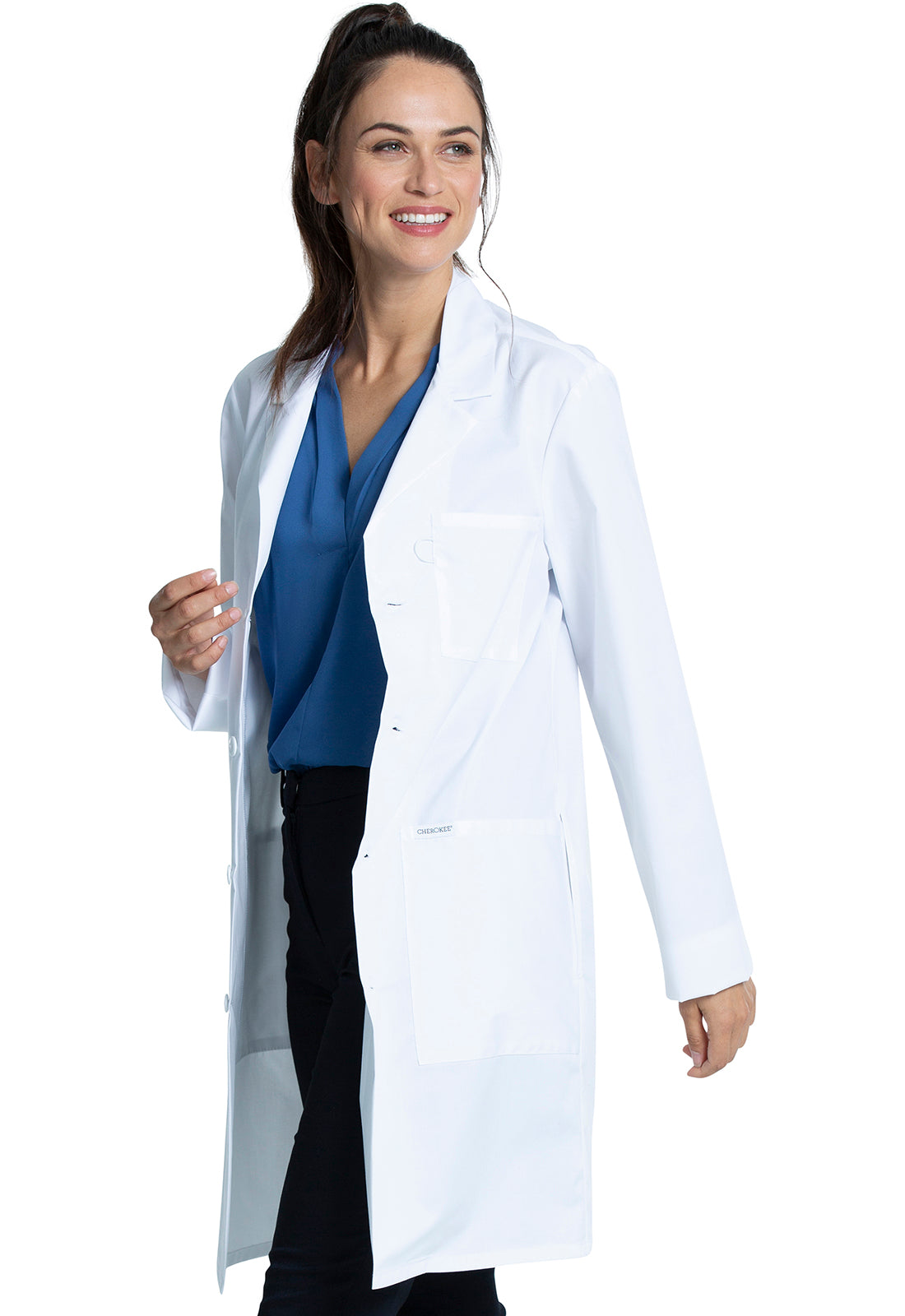 Cherokee 38" unisex laboratoriumjas met reverskraag en mechanische stretch CKE460