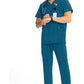 Heren T-shirt met V-hals met ribgebreide panelen en 360° stretch CKE900A