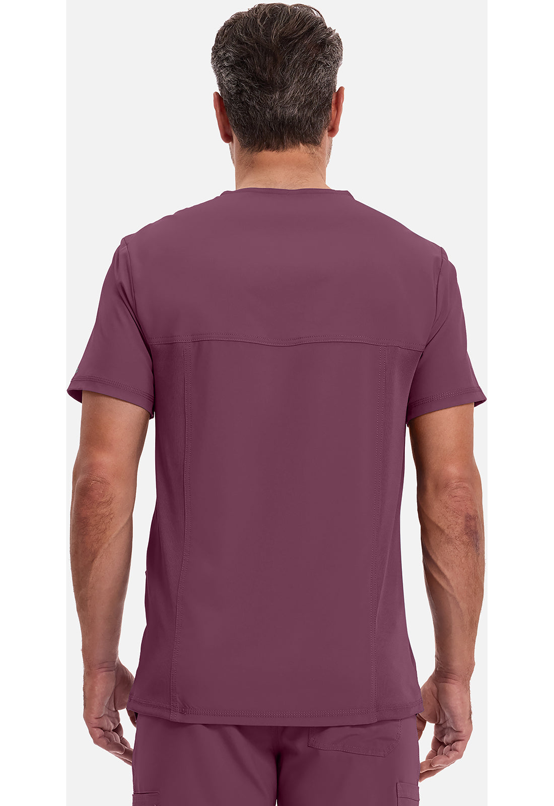 Heren T-shirt met V-hals met ribgebreide panelen en 360° stretch CKE900A