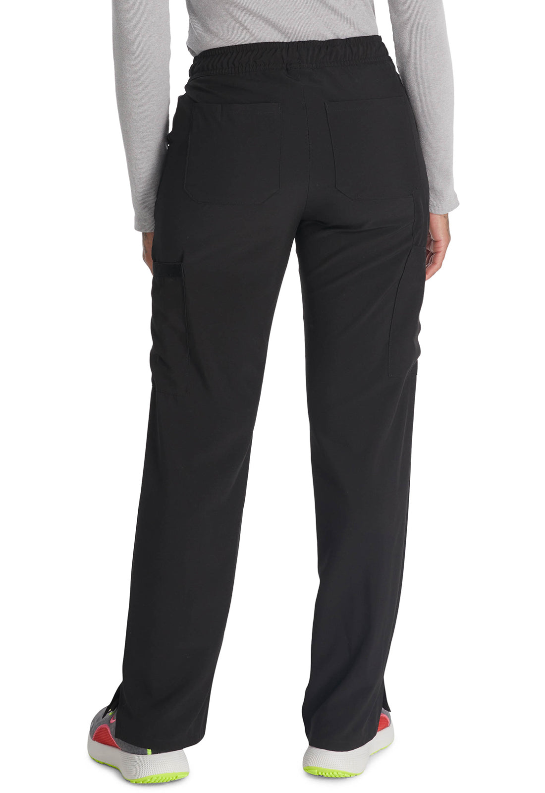 Middelhoge taille broek met rechte pijpen en trekkoord dames met 360° stretch en cargozakken DKE010