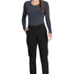 Pull-on broek met middelhoge taille en taps toelopende pijpen met elastische tailleband en cargozakken