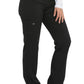 Mid-rise taps toelopende pull-on broek dames met elastische tailleband en stretchstof
