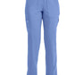 Mid-rise taps toelopende pull-on broek dames met elastische tailleband en stretchstof