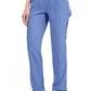 Mid-rise taps toelopende pull-on broek dames met elastische tailleband en stretchstof