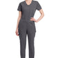 Mid-rise taps toelopende pull-on broek dames met elastische tailleband en stretchstof