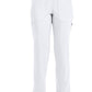 Mid-rise taps toelopende pull-on broek dames met elastische tailleband en stretchstof