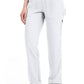 Mid-rise taps toelopende pull-on broek dames met elastische tailleband en stretchstof