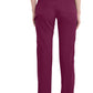 Mid-rise taps toelopende pull-on broek dames met elastische tailleband en stretchstof