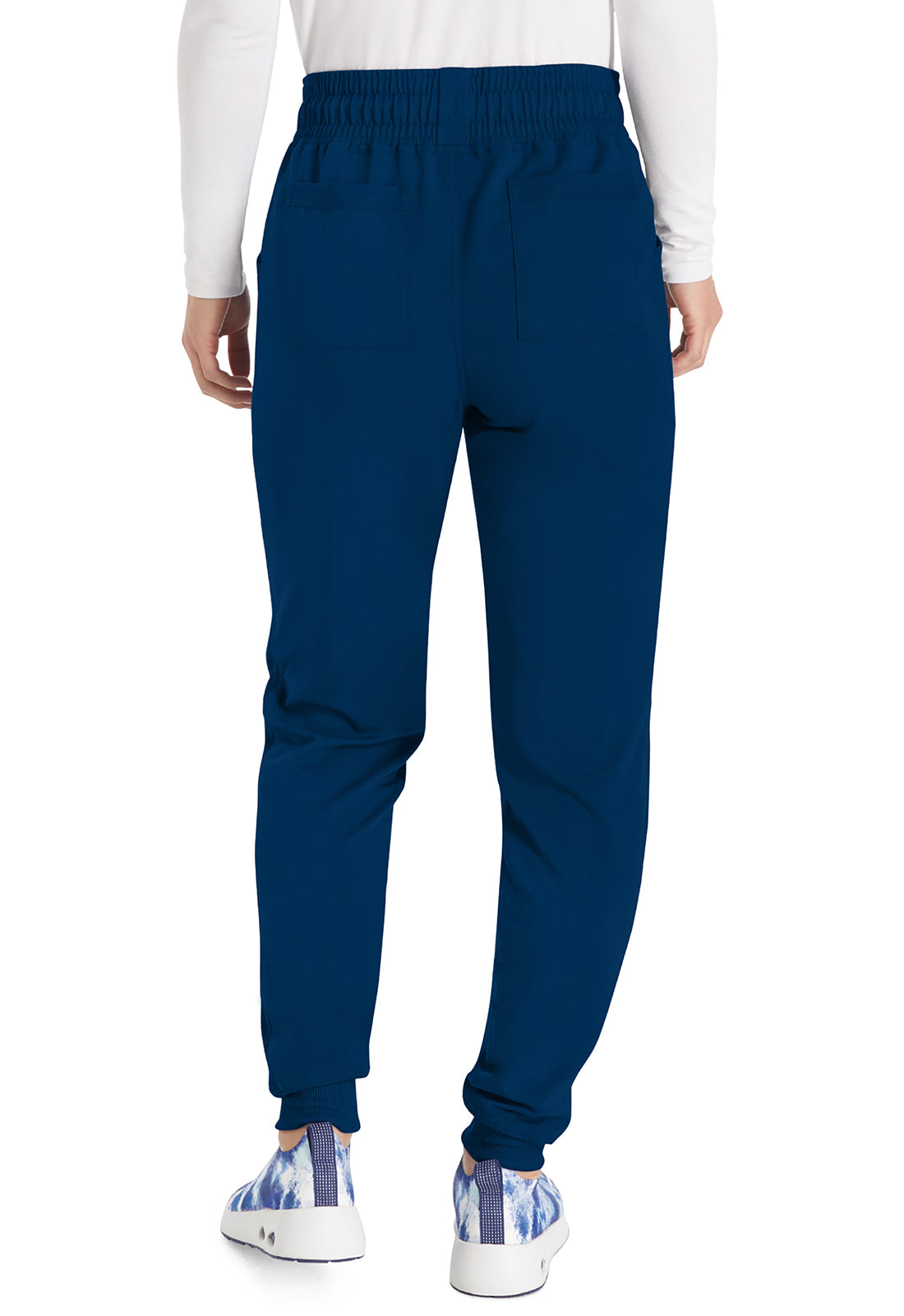 Joggingbroek met trekkoord met taps toelopende pijpen en ribgebreide manchetten