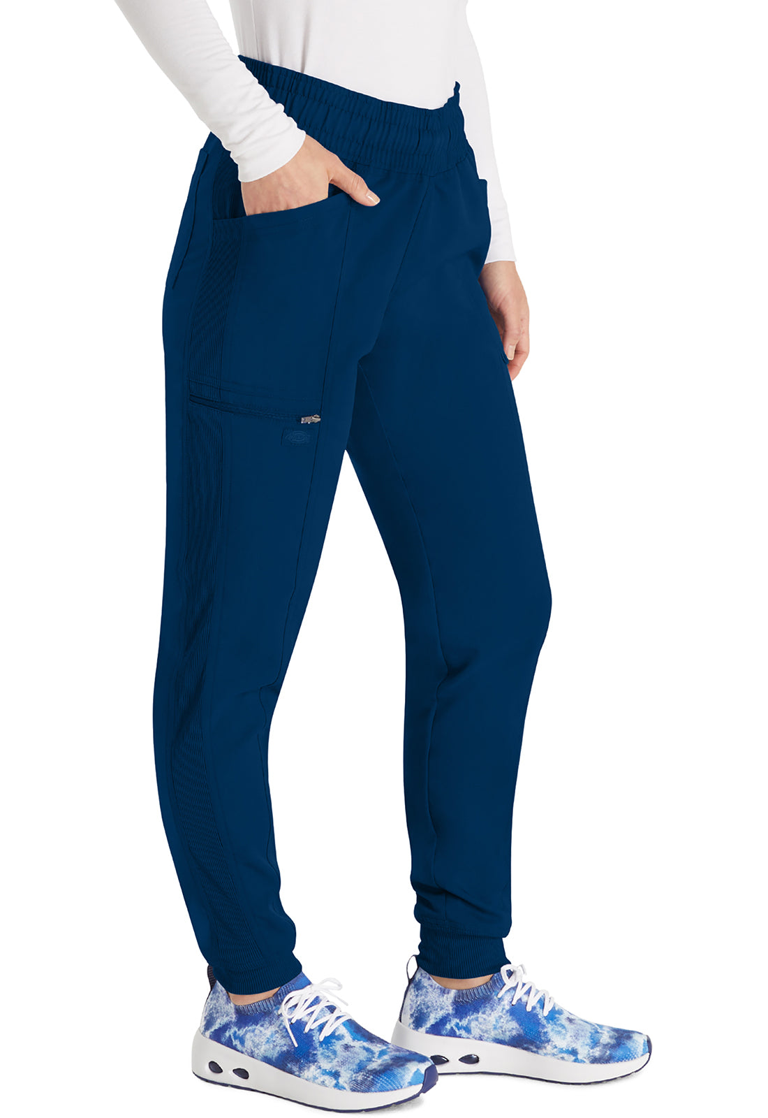 Joggingbroek met trekkoord met taps toelopende pijpen en ribgebreide manchetten