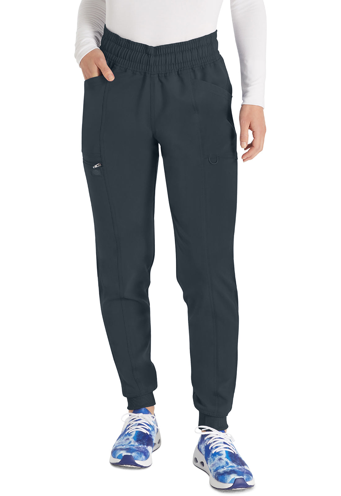 Joggingbroek met trekkoord met taps toelopende pijpen en ribgebreide manchetten