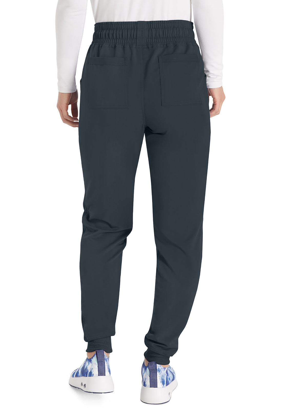Joggingbroek met trekkoord met taps toelopende pijpen en ribgebreide manchetten