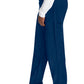 Herenbroek met middelhoge taille en rechte pijpen met elastische tailleband en 2-way stretch