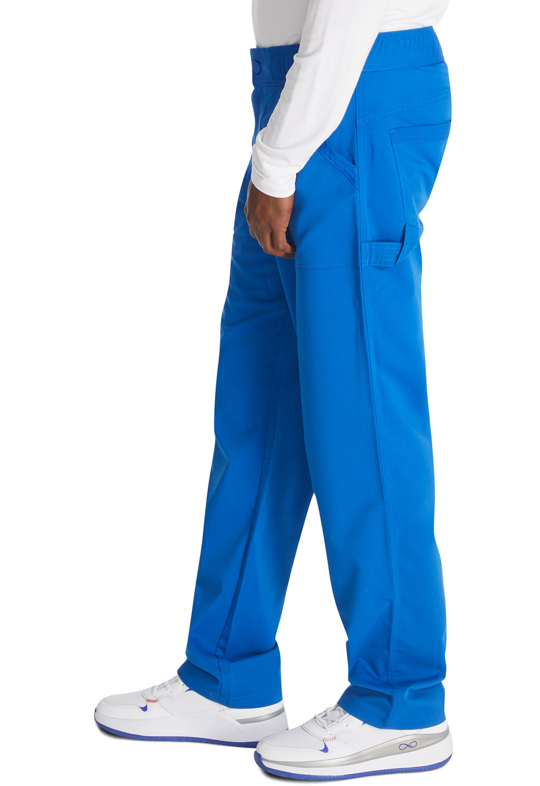 Herenbroek met middelhoge taille en rechte pijpen met elastische tailleband en 2-way stretch