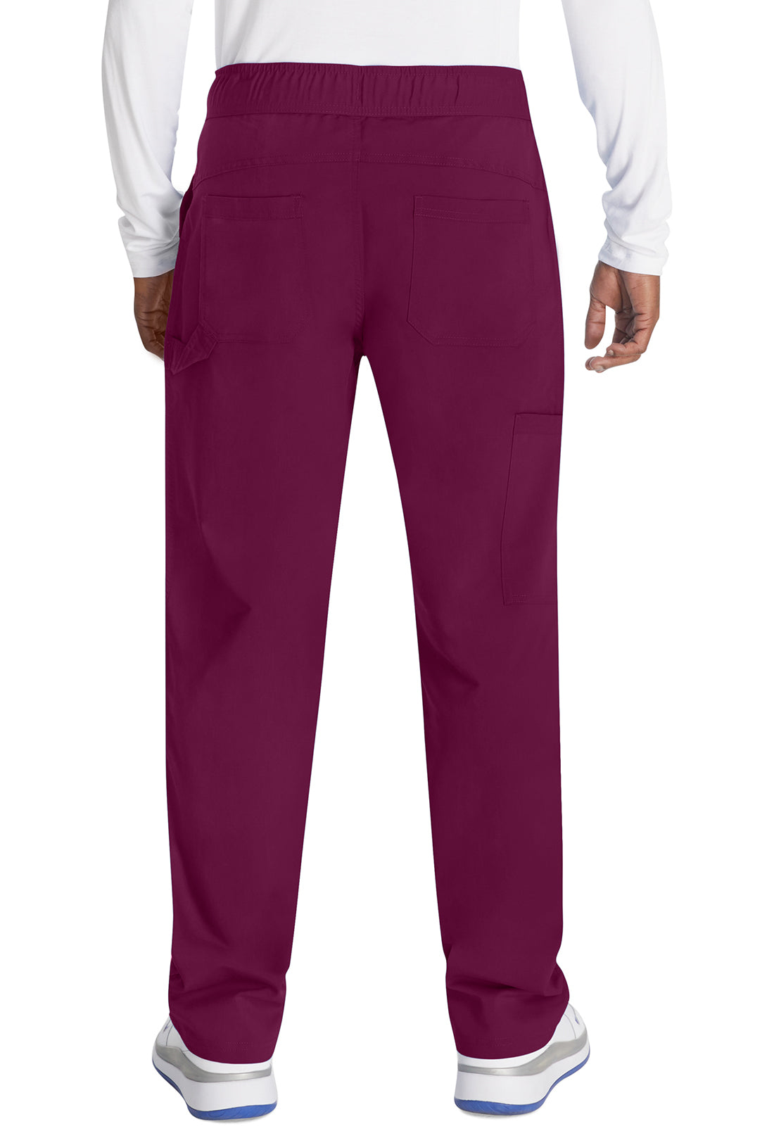 Herenbroek met middelhoge taille en rechte pijpen met elastische tailleband en 2-way stretch